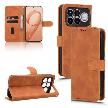 For Redmi K90 Pro Max / Poco F8 Ultra Skin Feel Magnetic Flip Leather Phone Case(Brown)