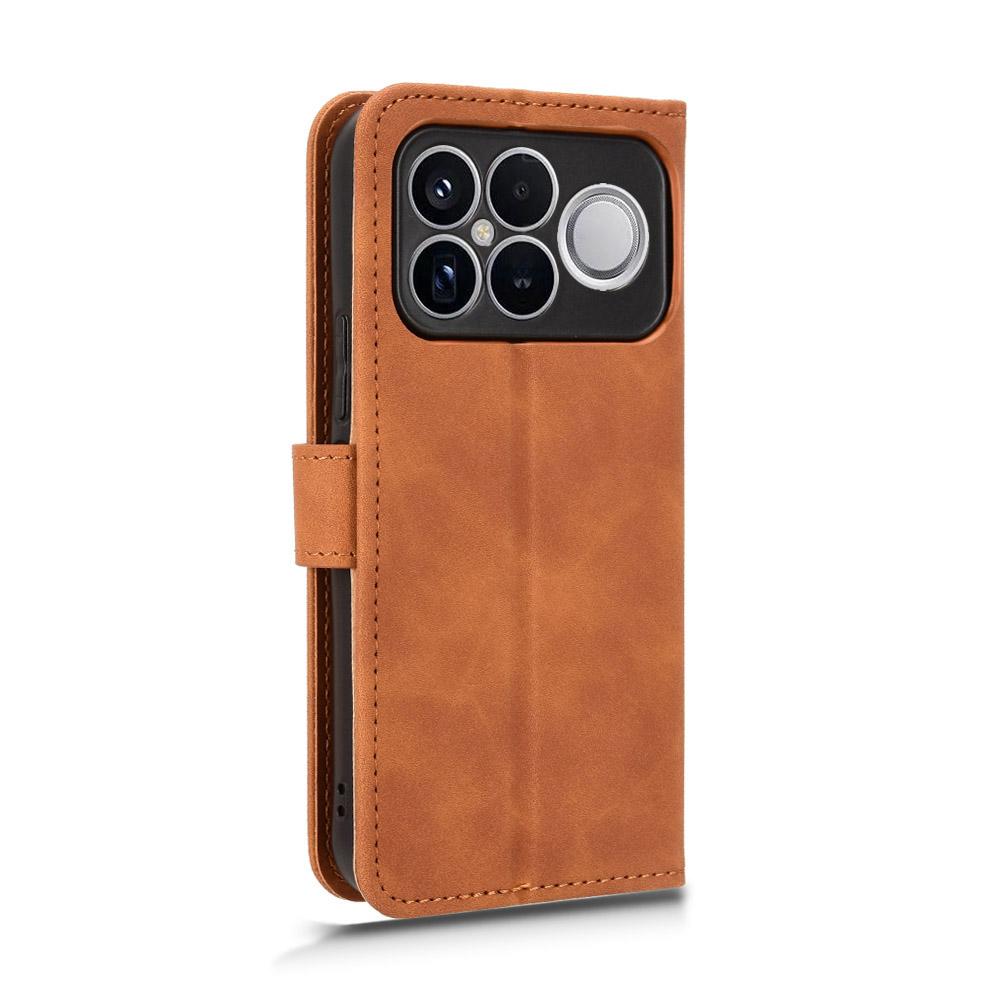 For Redmi K90 Pro Max / Poco F8 Ultra Skin Feel Magnetic Flip Leather Phone Case(Brown)