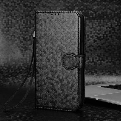 For Redmi K90 Pro Max 5G / Poco F8 Ultra Honeycomb Dot Texture Leather Phone Case(Black)