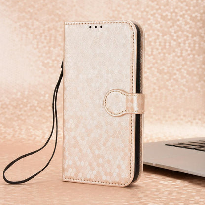 For Redmi K90 Pro Max 5G / Poco F8 Ultra Honeycomb Dot Texture Leather Phone Case(Gold)