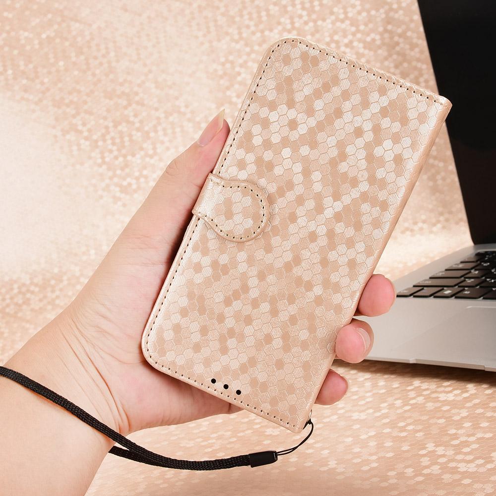 For Redmi K90 Pro Max 5G / Poco F8 Ultra Honeycomb Dot Texture Leather Phone Case(Gold)