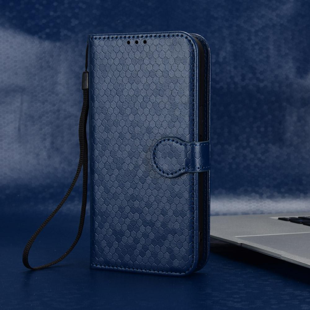 For Redmi K90 Pro Max 5G / Poco F8 Ultra Honeycomb Dot Texture Leather Phone Case(Blue)