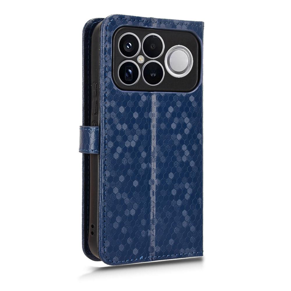 For Redmi K90 Pro Max 5G / Poco F8 Ultra Honeycomb Dot Texture Leather Phone Case(Blue)