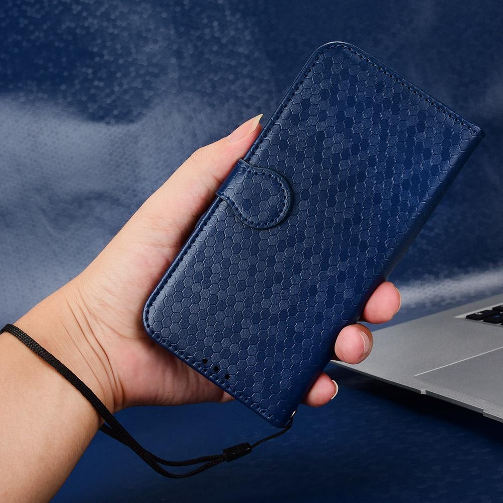 For Redmi K90 Pro Max 5G / Poco F8 Ultra Honeycomb Dot Texture Leather Phone Case(Blue)