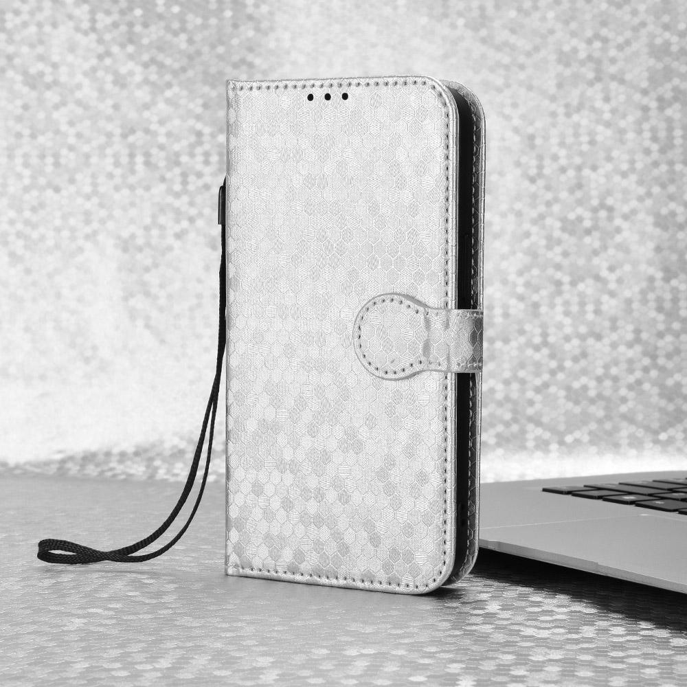For Redmi K90 Pro Max 5G / Poco F8 Ultra Honeycomb Dot Texture Leather Phone Case(Silver)