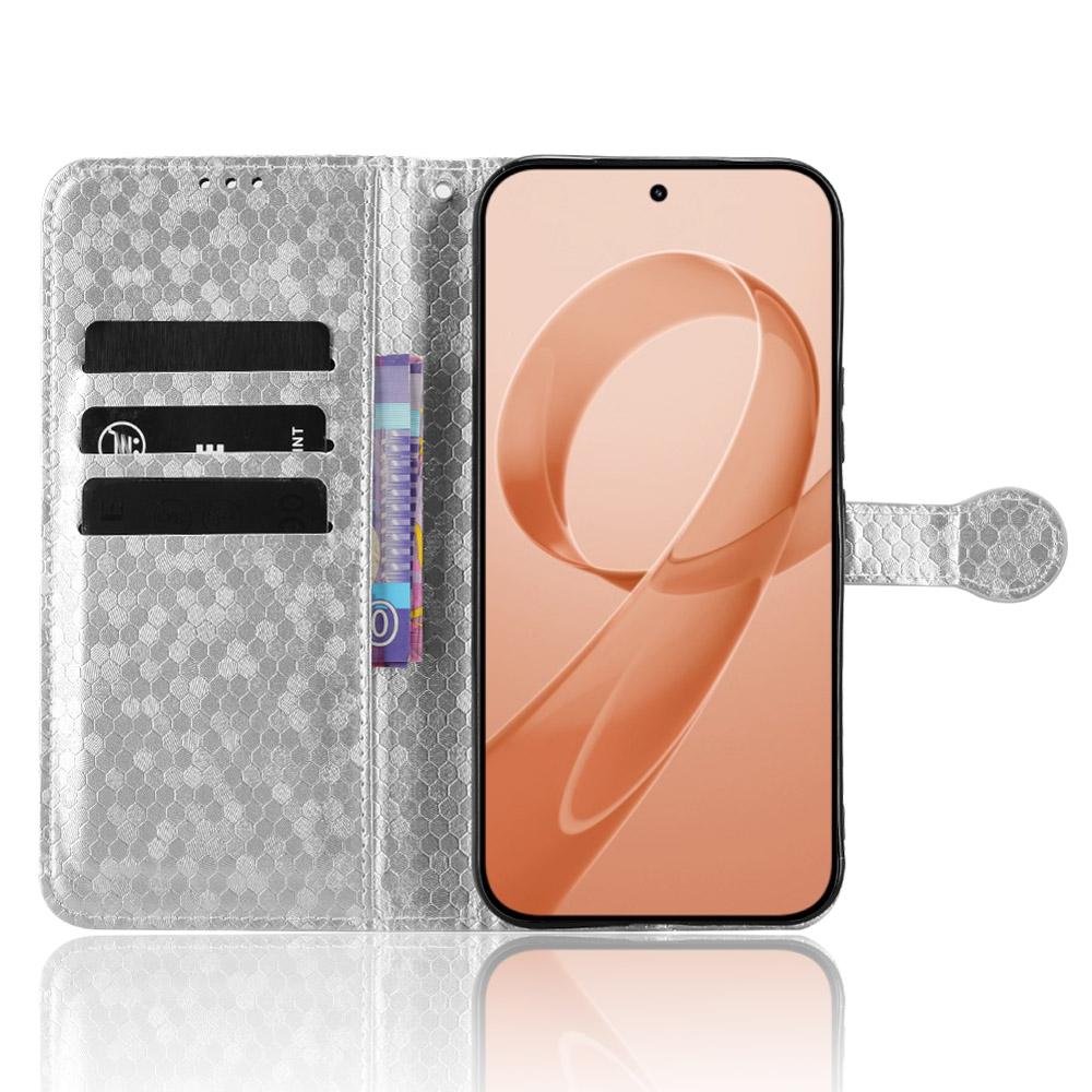 For Redmi K90 Pro Max 5G / Poco F8 Ultra Honeycomb Dot Texture Leather Phone Case(Silver)