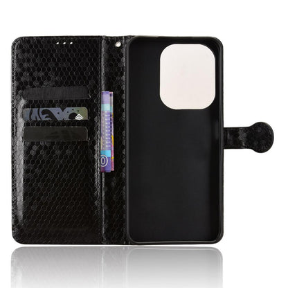 For Redmi 17C 5G Honeycomb Dot Texture Leather Phone Case - Black - EDA006925829A