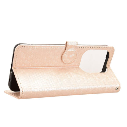 For Redmi 17C 5G Honeycomb Dot Texture Leather Phone Case - Gold - EDA006925829B