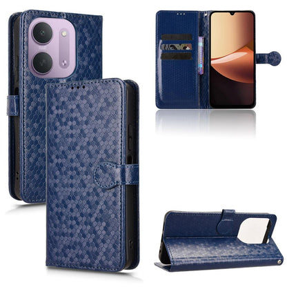 For Redmi 17C 5G Honeycomb Dot Texture Leather Phone Case - Blue - EDA006925829C
