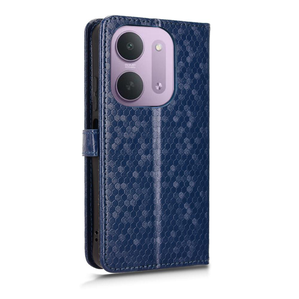 For Redmi 17C 5G Honeycomb Dot Texture Leather Phone Case - Blue - EDA006925829C