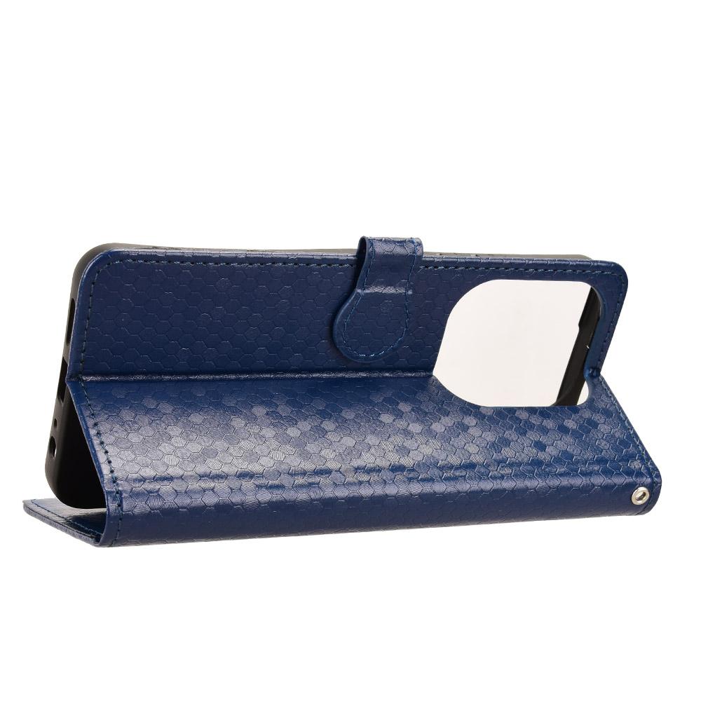 For Redmi 17C 5G Honeycomb Dot Texture Leather Phone Case - Blue - EDA006925829C