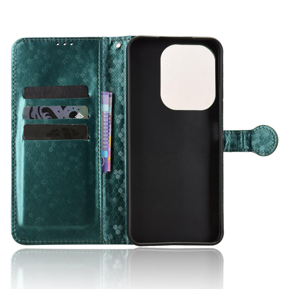 For Redmi 17C 5G Honeycomb Dot Texture Leather Phone Case - Green - EDA006925829D