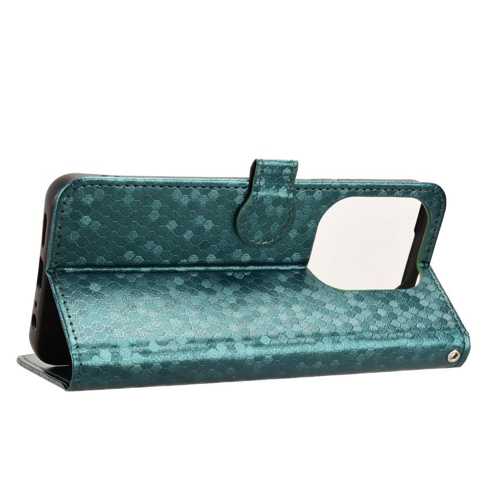 For Redmi 17C 5G Honeycomb Dot Texture Leather Phone Case - Green - EDA006925829D