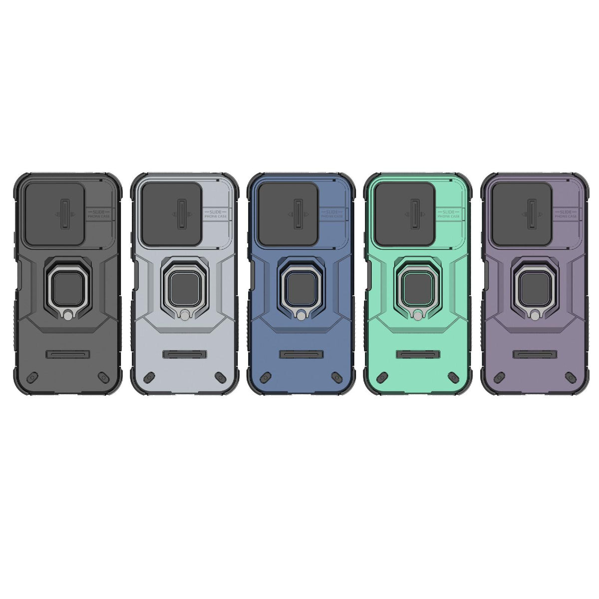 For Redmi 17 5G / 4G Global 170mm Sliding Camshield TPU + PC Shockproof Phone Case with Holder - Blue - EDA006951218C