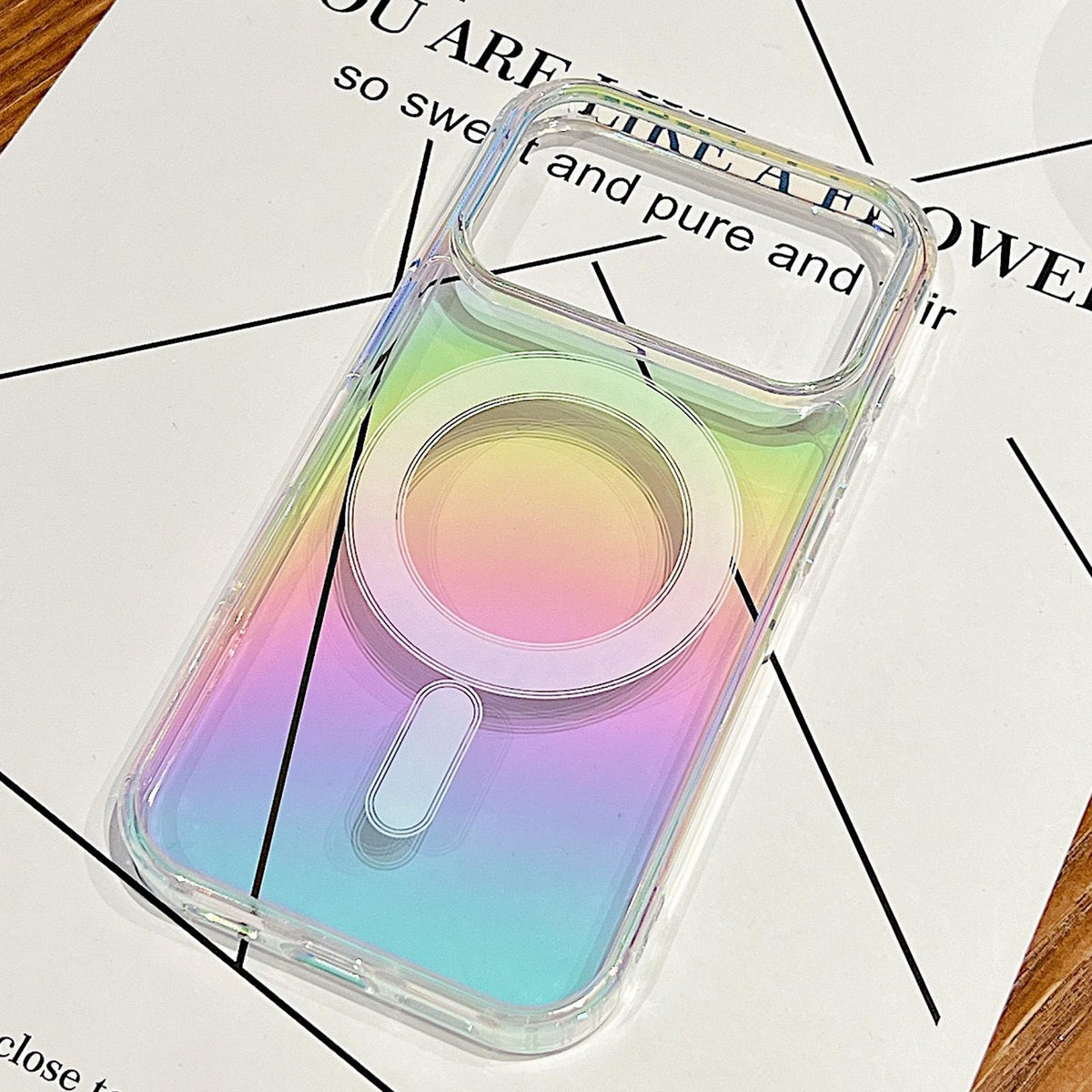 For iPhone 18 Pro Gradient Color MagSafe Airbag Full Coverage Phone Case - Rainbow - EDA006956727A