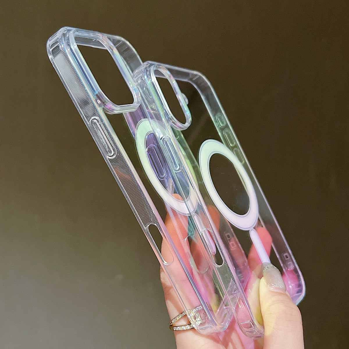 For iPhone 18 Pro Gradient Color MagSafe Airbag Full Coverage Phone Case - Rainbow - EDA006956727A