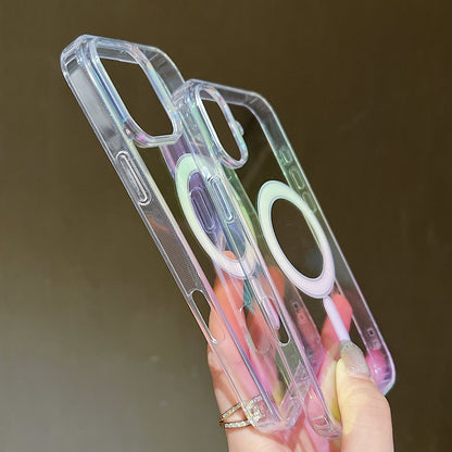 For iPhone 18 Pro Gradient Color MagSafe Airbag Full Coverage Phone Case - Rainbow - EDA006956727A