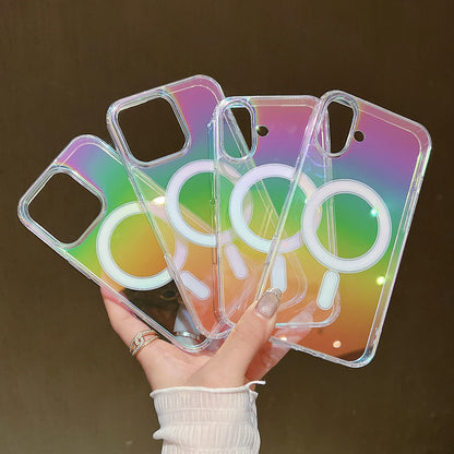 For iPhone 18 Pro Gradient Color MagSafe Airbag Full Coverage Phone Case - Rainbow - EDA006956727A