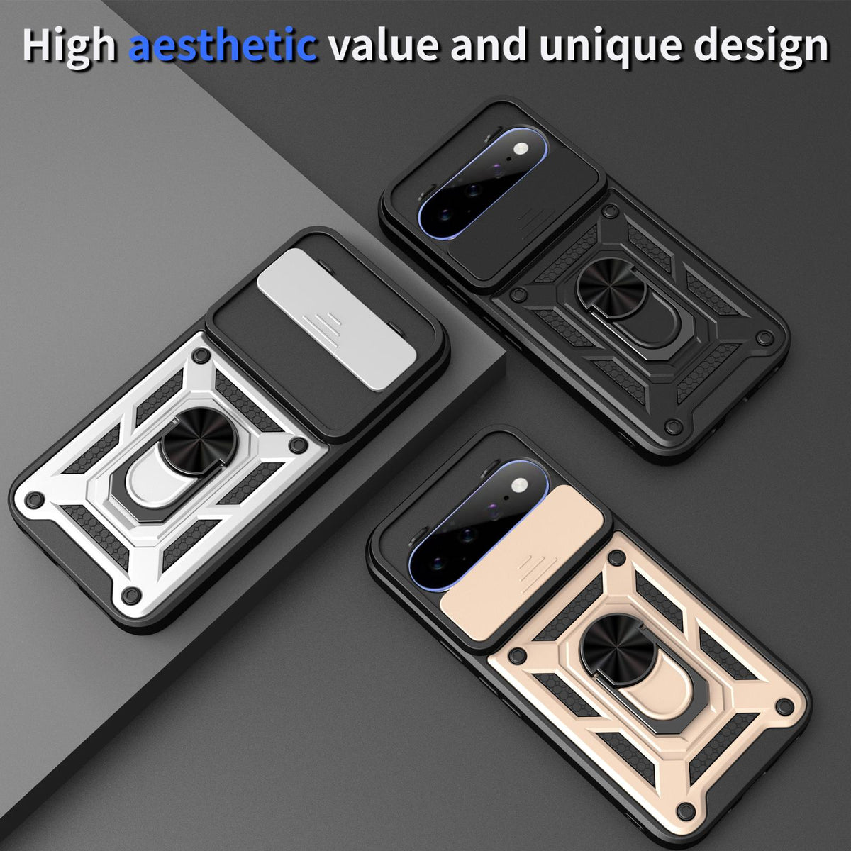 For Google Pixel 11 Sliding Camera Cover Design TPU+PC Phone Case - Rose Gold - EDA006967506F