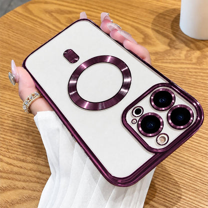 For iPhone 14 Pro Max Electroplating MagSafe Phone Case - Cherry Red - EDA006968613I