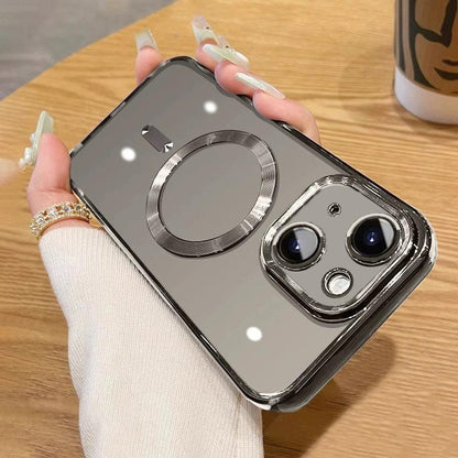 For iPhone 15 Plus Electroplating MagSafe Phone Case - Titanium Grey - EDA006968615J