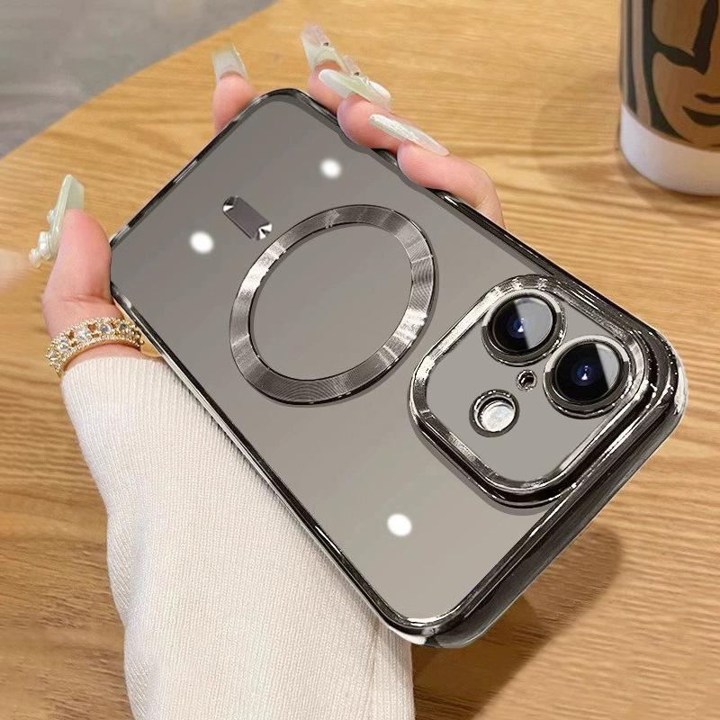 For iPhone 16 Plus Electroplating MagSafe Phone Case - Titanium Grey - EDA006968619J