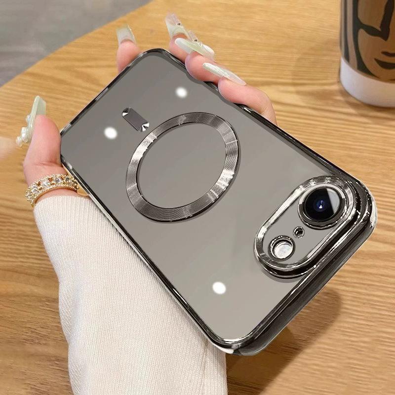 For iPhone 17e / 16e Electroplating MagSafe Phone Case - Titanium Grey - EDA006968622J