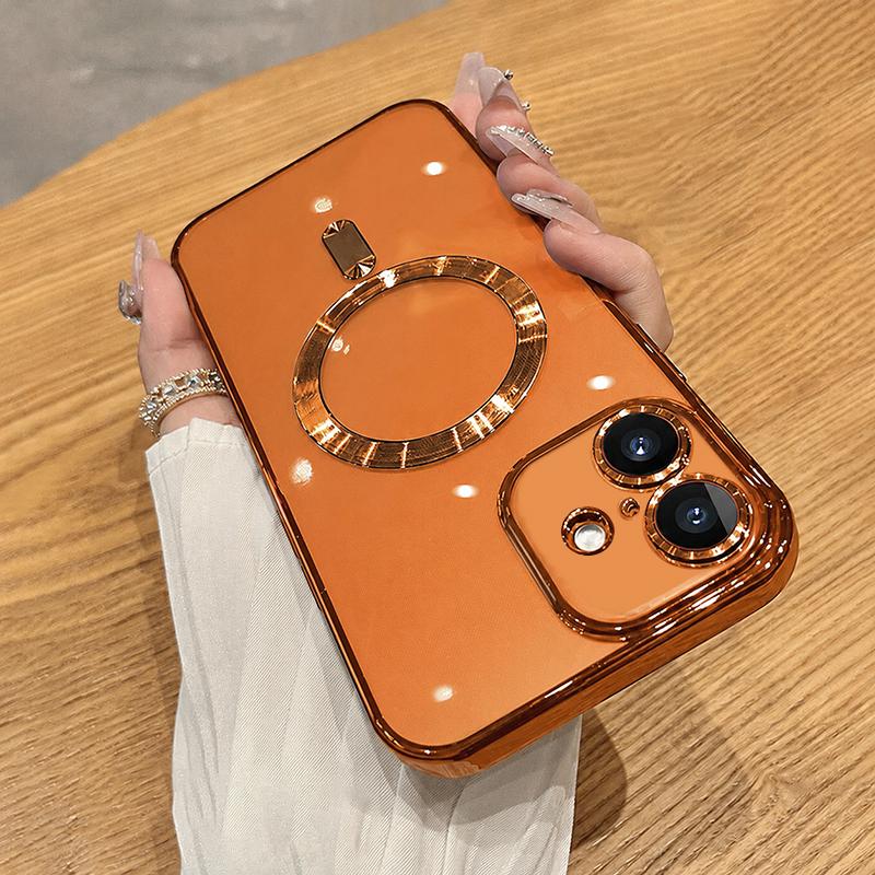 For iPhone 17 Electroplating MagSafe Phone Case - Orange - EDA006968623K