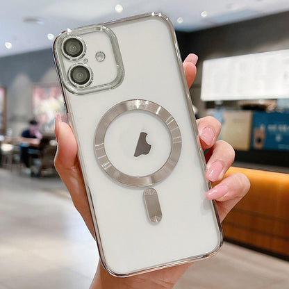 For iPhone 18 Electroplating MagSafe Phone Case - Silver - EDA006968627A