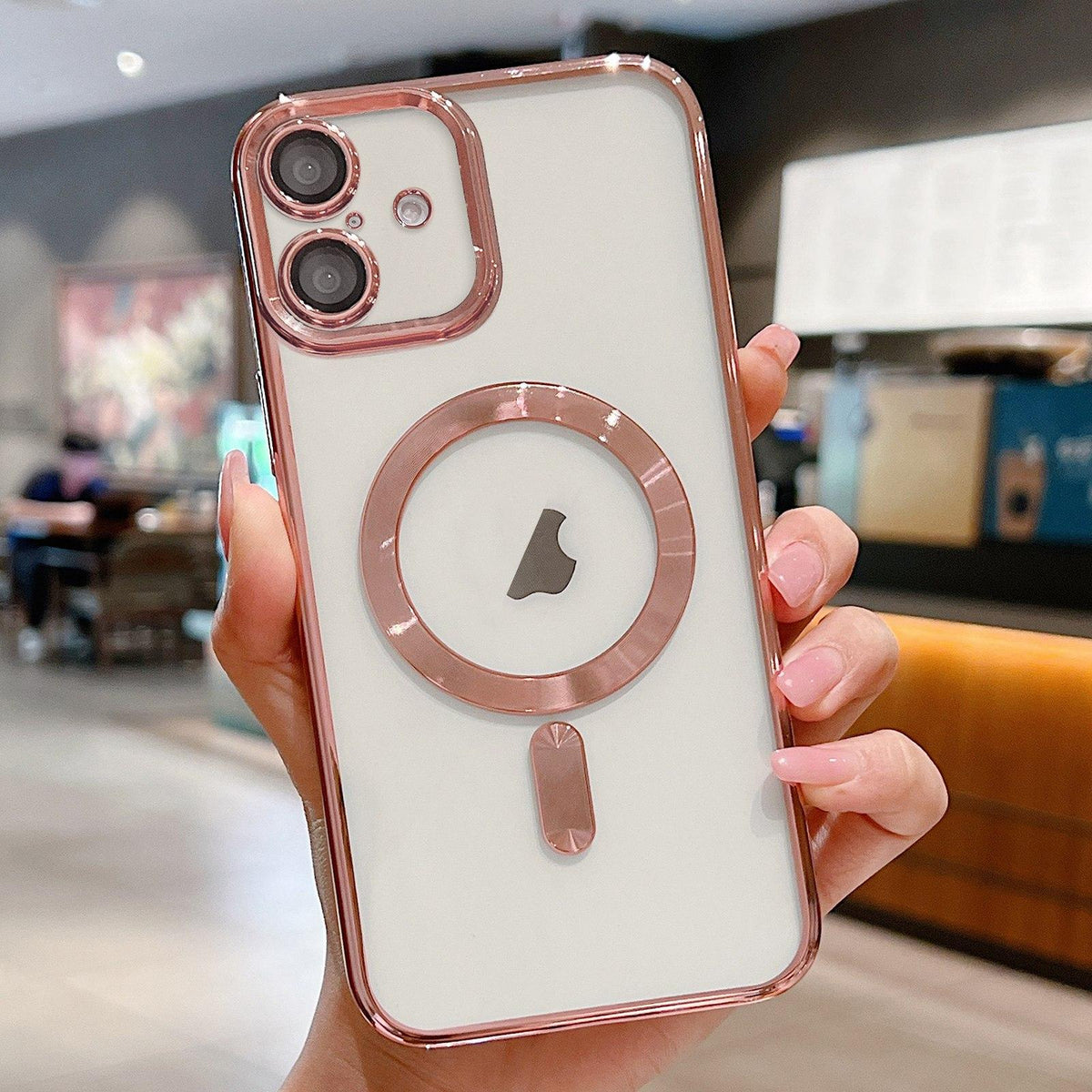 For iPhone 18 Electroplating MagSafe Phone Case - Pink - EDA006968627B