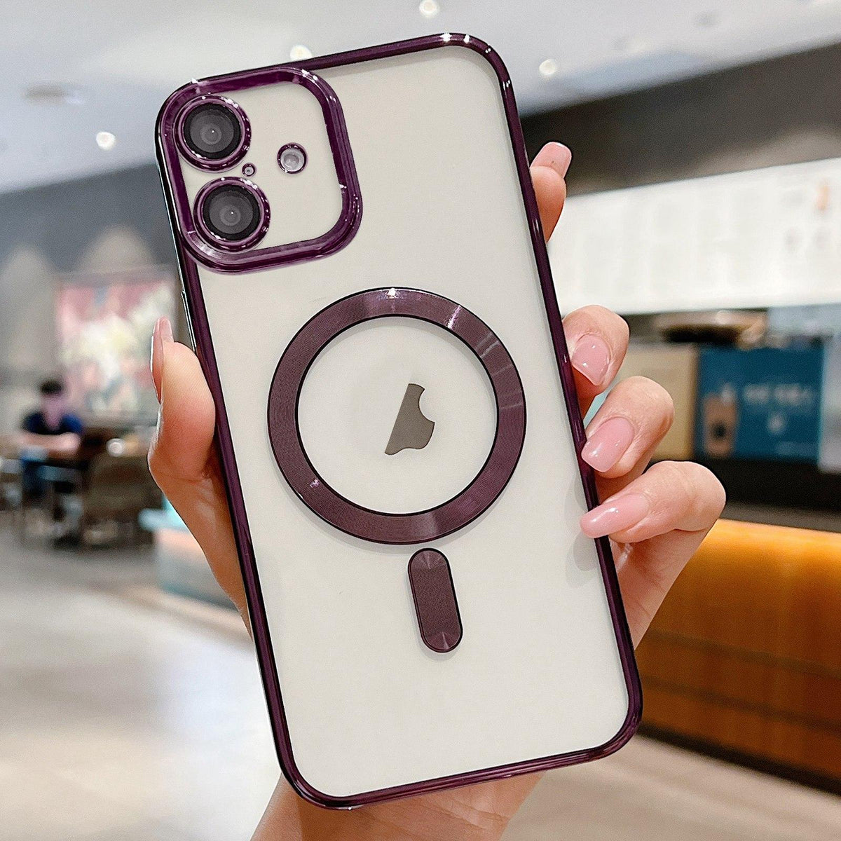 For iPhone 18 Electroplating MagSafe Phone Case - Dark Purple - EDA006968627C
