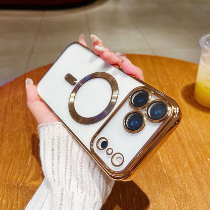 For iPhone 18 Pro Electroplating MagSafe Phone Case - Gold - EDA006968628G