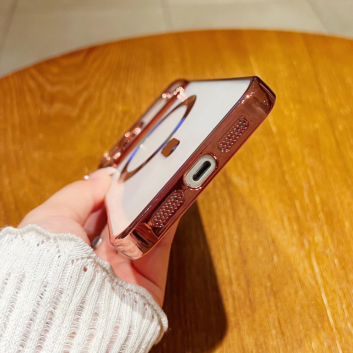 For iPhone 14 Electroplating MagSafe Phone Case - Cherry Red - EDA006968610I
