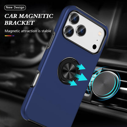 For iPhone 18 Pro Max PC + TPU Magnetic Phone Case with Invisible Ring Holder - Navy Blue - EDA006969309A