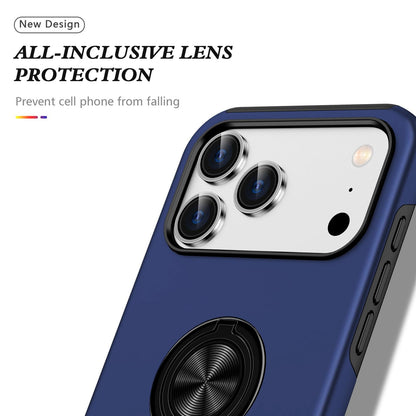 For iPhone 18 Pro Max PC + TPU Magnetic Phone Case with Invisible Ring Holder - Navy Blue - EDA006969309A