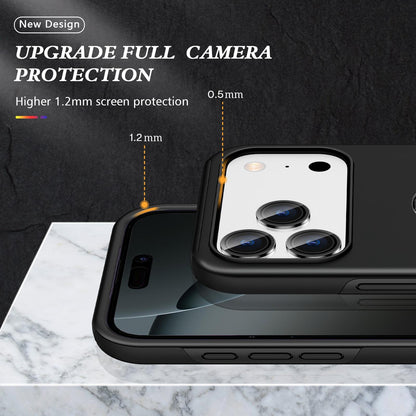 For iPhone 18 Pro Max PC + TPU Magnetic Phone Case with Invisible Ring Holder - Black - EDA006969309B