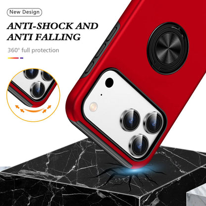 For iPhone 18 Pro Max PC + TPU Magnetic Phone Case with Invisible Ring Holder - Red - EDA006969309C