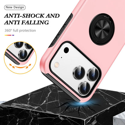 For iPhone 18 Pro Max PC + TPU Magnetic Phone Case with Invisible Ring Holder - Rose Gold - EDA006969309D