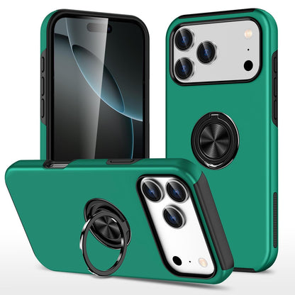 For iPhone 18 Pro Max PC + TPU Magnetic Phone Case with Invisible Ring Holder - Dark Green - EDA006969309E