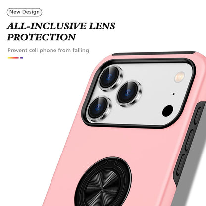 For iPhone 18 Pro PC + TPU Magnetic Phone Case with Invisible Ring Holder - Rose Gold - EDA006969310D