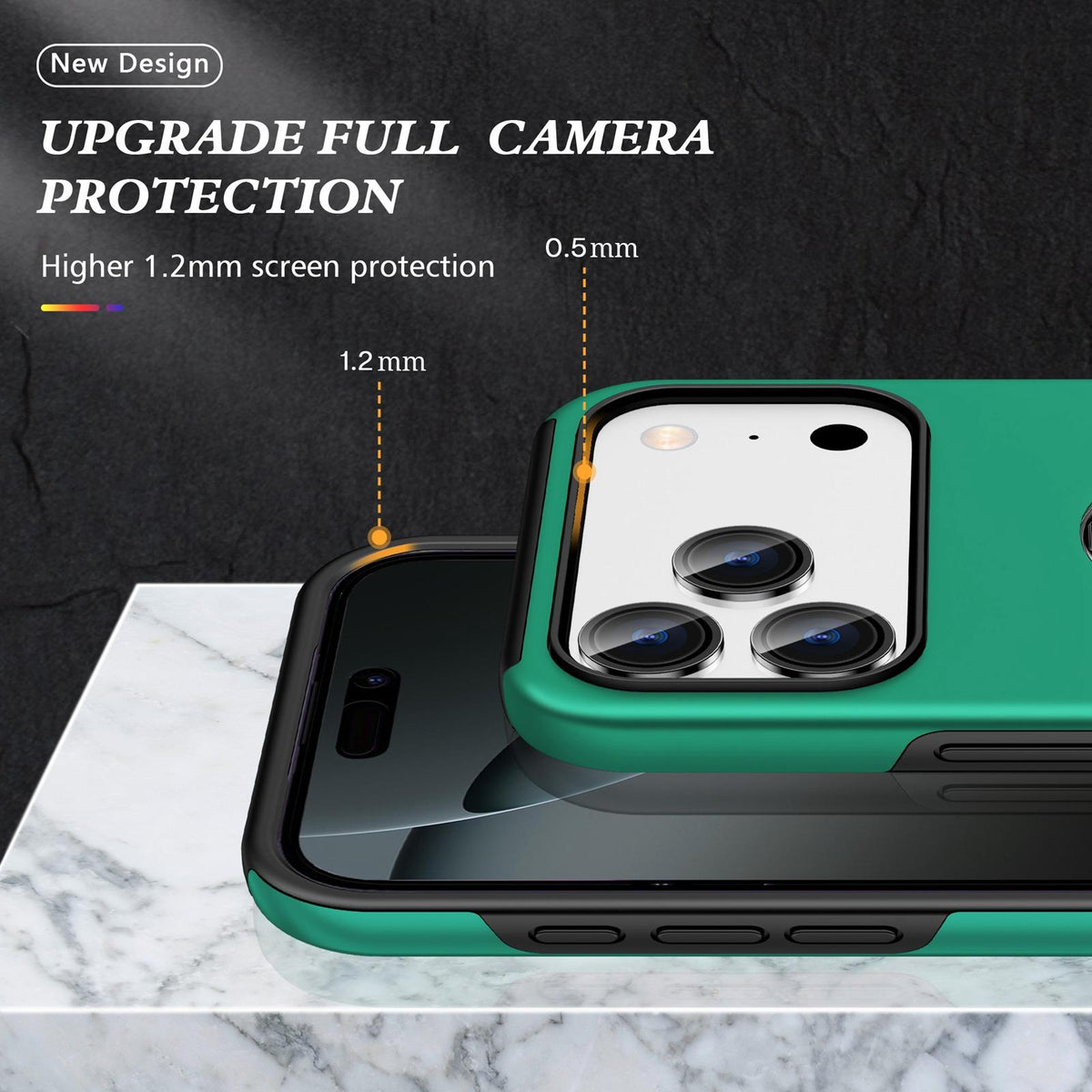 For iPhone 18 Pro PC + TPU Magnetic Phone Case with Invisible Ring Holder - Dark Green - EDA006969310E