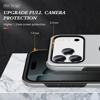 For iPhone 18 Pro PC + TPU Magnetic Phone Case with Invisible Ring Holder - Silver - EDA006969310F
