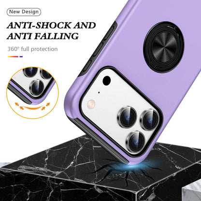 For iPhone 18 Pro PC + TPU Magnetic Phone Case with Invisible Ring Holder - Purple - EDA006969310G