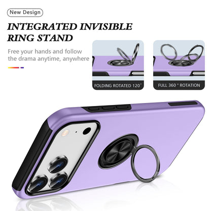 For iPhone 18 Pro PC + TPU Magnetic Phone Case with Invisible Ring Holder - Purple - EDA006969310G