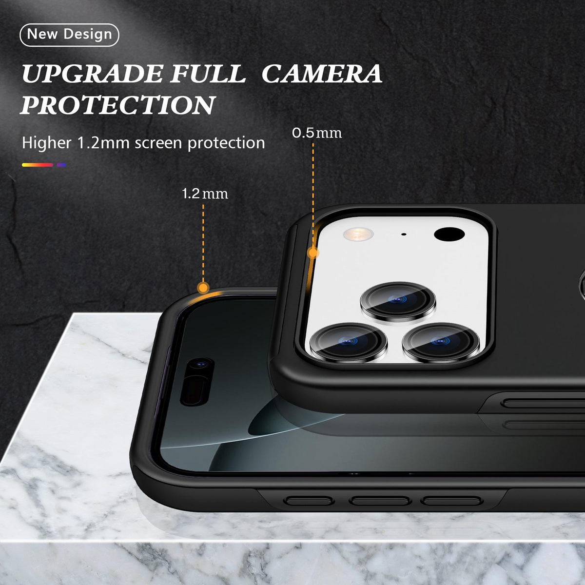 For iPhone 17 Pro PC + TPU Magnetic Phone Case with Invisible Ring Holder - Black - EDA006969311B