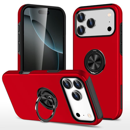 For iPhone 17 Pro PC + TPU Magnetic Phone Case with Invisible Ring Holder - Red - EDA006969311C