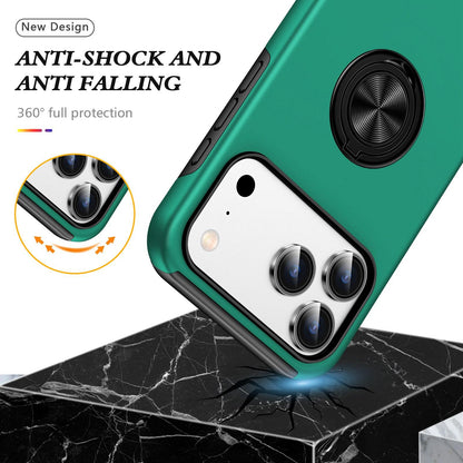 For iPhone 17 Pro PC + TPU Magnetic Phone Case with Invisible Ring Holder - Dark Green - EDA006969311E
