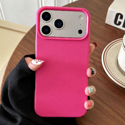 For iPhone 18 Pro Leather Texture TPU Full Coverage Phone Case - Rose Red - EDA006969730B