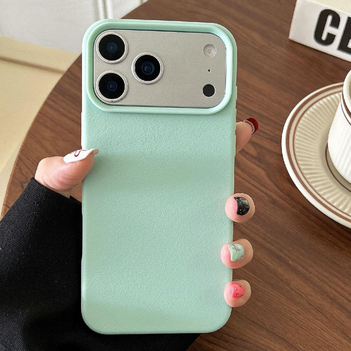 For iPhone 18 Pro Leather Texture TPU Full Coverage Phone Case - Green - EDA006969730F