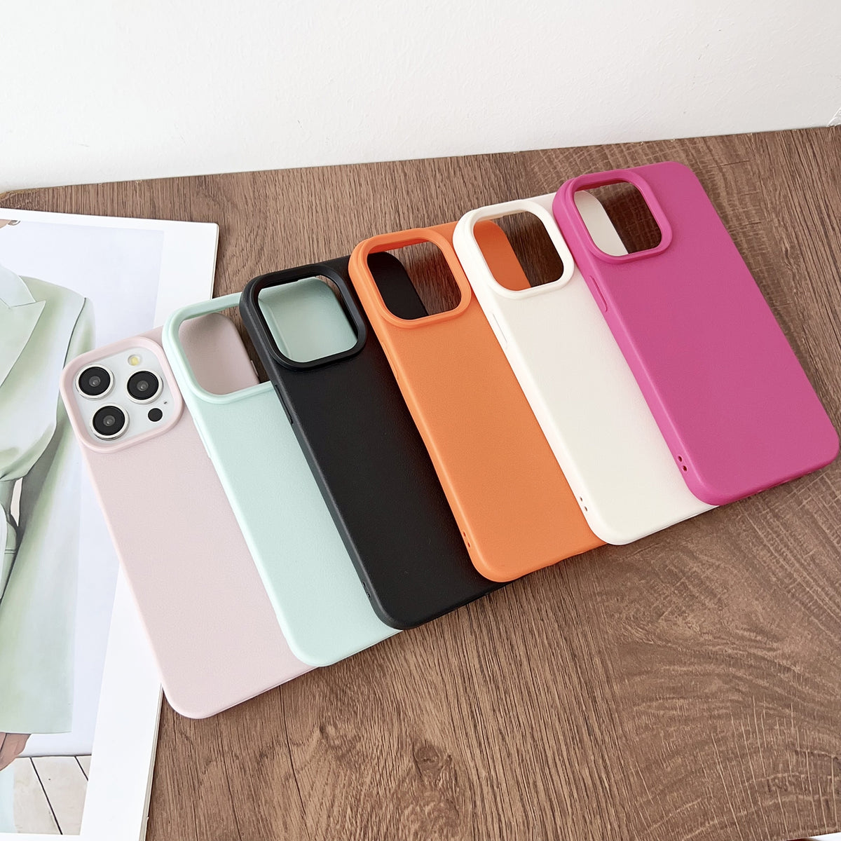 For iPhone 18 Pro Leather Texture TPU Full Coverage Phone Case - Pink - EDA006969730A